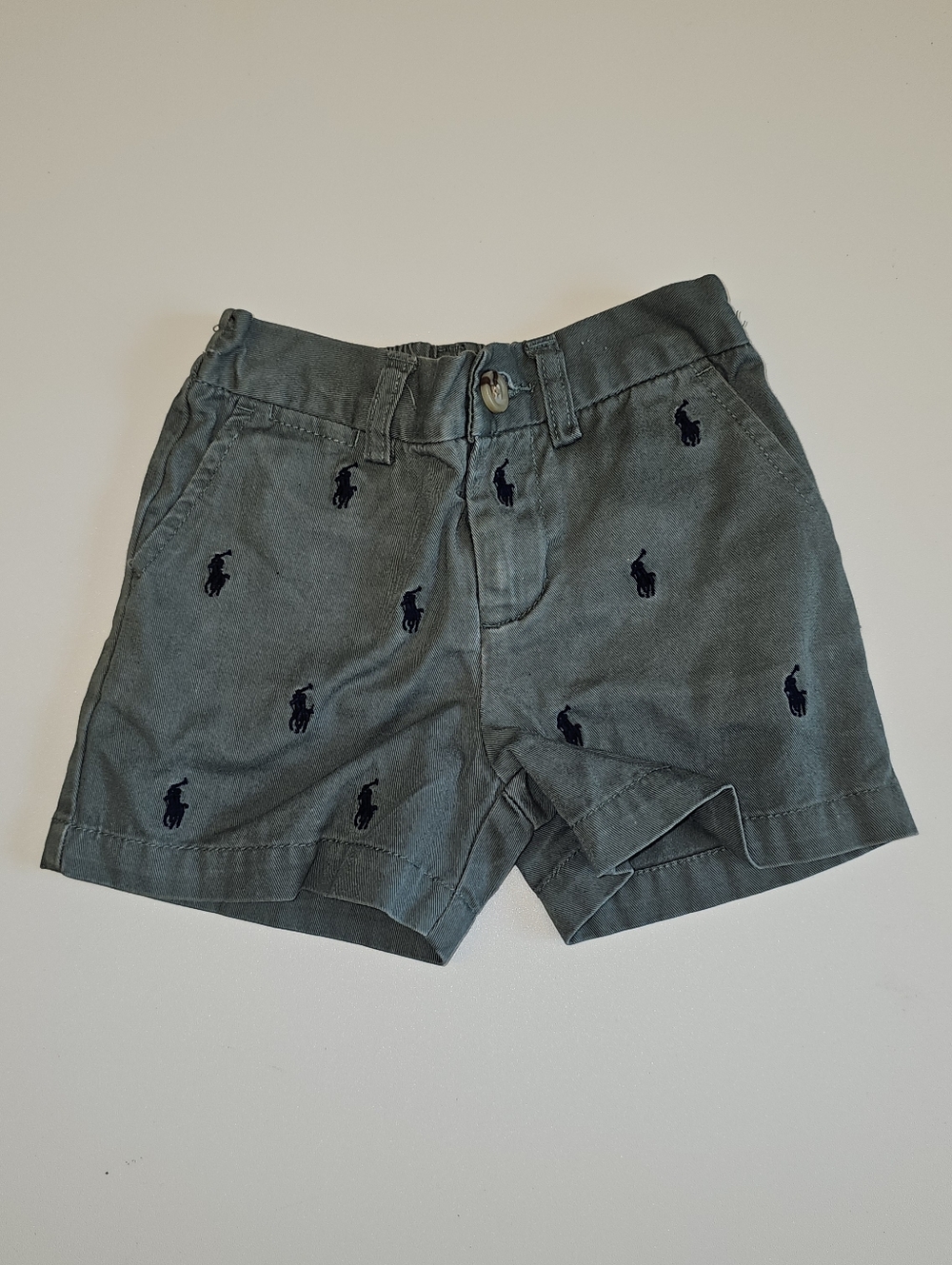 EUC | 9M | Ralph Lauren Gray Polo Pony Embroidered Chino Shorts
